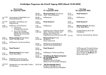 Vorläufiges Programm der KrimG-Tagung (Stand 13.09.2024)